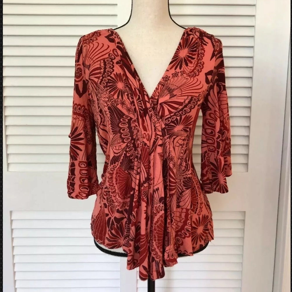Free People orange pattern top M